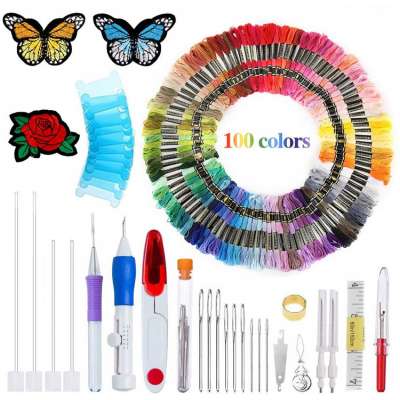 Amazon Hot Sale New Magic Embroidery Craft Tool Pen Punch Needle Patterns Punch Kit Craft Tool Pen Set,TOYS0151