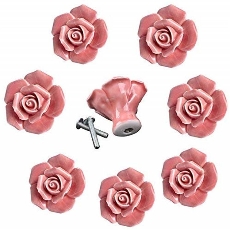 Amazon Hot Sale 5 Style Elegant Flower Ceramic Cabinet Furniture Handle Knobs Cupboard Drawer Pull Handles + Screw,Toys0054