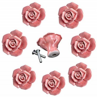 Amazon Hot Sale 5 Style Elegant Flower Ceramic Cabinet Furniture Handle Knobs Cupboard Drawer Pull Handles + Screw,Toys0054